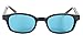 Pacific Coast Original KD's Biker Sunglasses (Black Frame/Turquoise Lens)