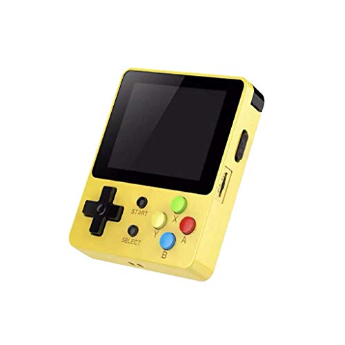 Rumas Handheld Game Console, Portable Game Console 2.6 -inch Screen Linux System Compatible with Multiple Simulators DDRII 128 MB RAM 16 GB of RAM (Yellow)