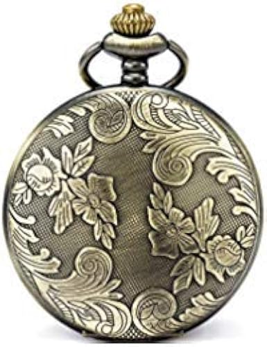 SEWOR Bronze Flowers Vintage Quartz Pocket Watch Shell Dial with