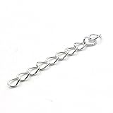 Linsoir Bead 100pcs/lot 2 Inches Chain Extension Tails/Necklace Bracelet Extender, 50mm*3mm,Silver Plated