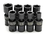 SK Hand Tools 34301 8-Piece 1/2-Inch Drive 6 Point Swivel Fractional Impact Socket Set