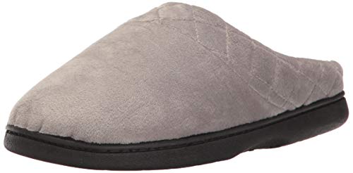 Dearfoams Women's Darcy Microfiber Velour Clog with Quilted Cuff Medium Grey X-Large US