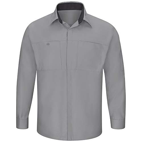 Red Kap Men's Long Sleeve Performance Plus Shop Shirt with OilBlok Technology,…