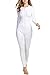 Hotouch Women's Thermal Underwear Set Top Buttoned Soft Jumpsuit for Autumn Union Suit White XL
