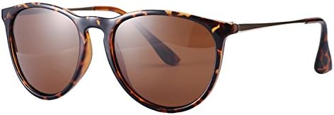 Eyerno Women Vintage Polarized Sunglasses Retro Erika Aviator Designer Glasses(Brown)