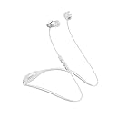 10 Hrs Playtime Music Lightweight Bluetooth Headphones Wireless Headphones Neckband Headset with HD Mic IPX6 Waterproof Earbuds Secure Fit for Running Gym Sport Workout (Silver&White)