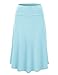 Lock and Love Women's Solid Ombre Lightweight Flare Midi Pull On Closure Skirt S-XXXL Plus Size