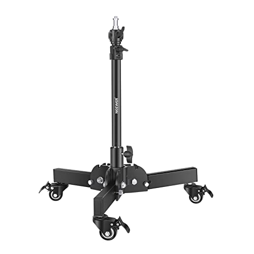 NEEWER Soporte de Luz Resistente con Ruedas, Soporte de Trípode Plegable de Altura Máxima de 2,4 Pies para Tomas de Angulo Bajo/Sobremesa, Soporte de Luz de Fotografía para Softbox
