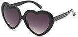 Women's Heart Shape Frame Sunglasses with Polka Dots! (Black)