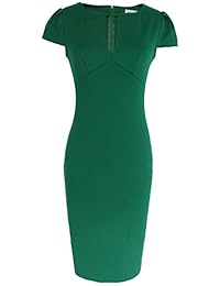 VfEmage vestido ajustado sexi, para fiesta o evento, floreado, elegante, de encaje, para mujer