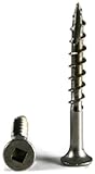 Square Drive Deck Screws 305 Stainless Steel Bugle Head Type 17 Point - #8 x 1-1/2