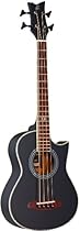 Ortega Guitars D-WALKER-BK Deep Series Extra Short Scale Acoustic Bass with Agathis Top and Body
