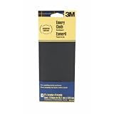 3M Assorted Grit Emery Cloth Sandpaper, 3.67-Inch by 9-Inch, 3-Pack - 5931