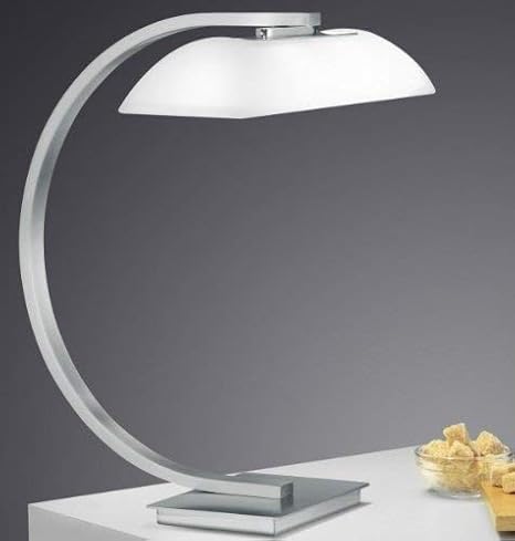 Bankamp Leuchten 5871/2.92 Tischleuchte Rombo Nickel matt mit Chrom abgesetzt 2x12V/35 W. ES Halogen-Stift Gy 6.35 Niedervolt