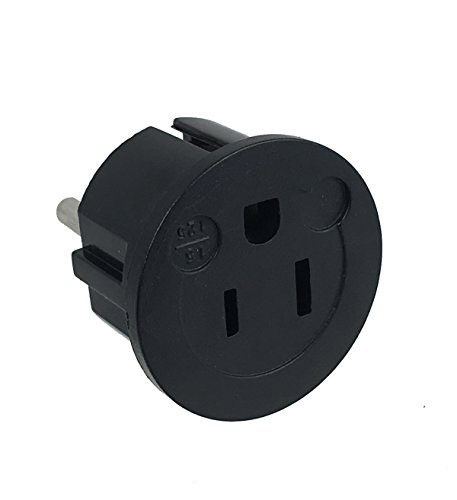 Instapark IPA-20-6P Heavy-duty USA/America Type A (2-Pin) & B (3-Pin) to European Type E & F / Schuko Electrical Wall Outlet / Socket Plug Adapter for Travel, 6-Pack (Black)