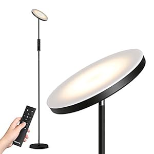 Tomons Staande lamp LED dimbaar, vloerlamp traploos dimbaar, 30W LED uplight met afstandsbediening, traploze…