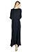 12 Ami Solid 3/4 Sleeve Pocket Loose Maxi Dress Black L