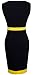 HOMEYEE Women's Voguish Colorblock Stripe Pencil Dress B275 (L, Yellow + White + Black)