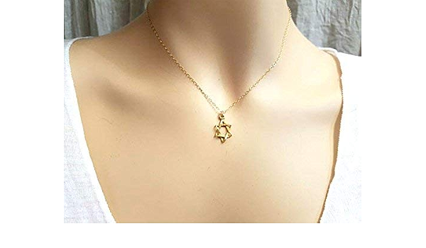 Star of David Necklace Gold Pendant 