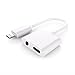 2 in 1 Lightning to 3.5mm Audio Adapter, Headphone Jack Adapter for iPhone 7/7 Plus[supports IOS 10.3.2 or later], Charge & Listen at the same time