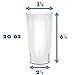 Kryllic Clear Plastic Drinking Glasses Set of 16 Clear Cups - 20 OZ Reusable Dishwasher Safe Tumbler Cups for Kitchen, Outdoor Party
