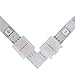 LED Strip Connector, 10mm-Wide 4 Pin L Shape Connectors, 5050 RGB 2M Strip Lights Extension Wire Cable Cord, LED Strip Silicon Fastener Clip, Light Strips Fixing Holder, LED Strip Extension Cable