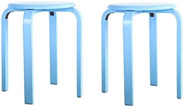Bed بستر Wooden Round Stool Candy Color Chair Stacking Stool