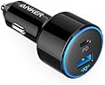 USB C Car Charger, Anker 49.5W PowerDrive Speed+ 2 Car Adapter, with One 30W Power Delivery Port for MacBook, iPhone Xs/XS Max/XR/X/8, and One 19.5W PowerIQ 2.0 Fast Charge for Samsung S9/S8 and More