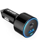 USB C Car Charger, Anker 49.5W PowerDrive Speed+ 2 Car Adapter, with One 30W Power Delivery Port for MacBook, iPhone Xs/XS Max/XR/X/8, and One 19.5W PowerIQ 2.0 Fast Charge for Samsung S9/S8 and More