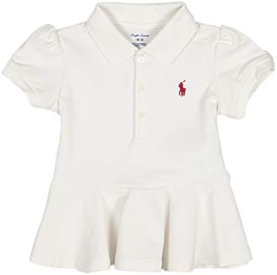 ラルフローレン Ralph Lauren ベビー 女の子 半袖 ポロシャツ Peplum Cotton Pique Polo ホワイト系 Nevis 並行