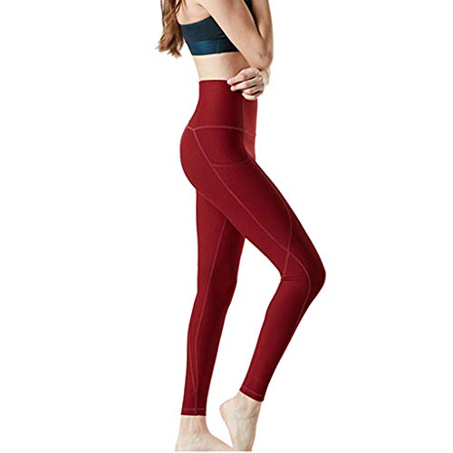 Mysky Popular Women Classic Comfy Leggings Fitness Sports Running Yoga Workout Out Athletic Pants Red - Thumbnail 2