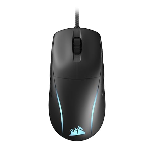 Corsair M75 Wired RGB Leichte FPS Gaming-Maus – 26.000 DPI – Austauschbare Seitentasten – PC – Schwarz