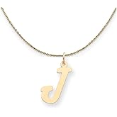 The Black Bow 14k Yellow Gold Medium Script Initial J Necklace