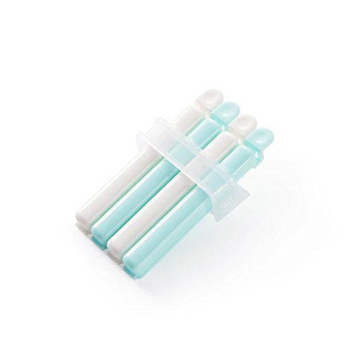 Prudance Plastic Bag Sealing Clips Food Snack Bag Sealers with Rack and Suction Cup for Fridge Wall - 4 Pieces