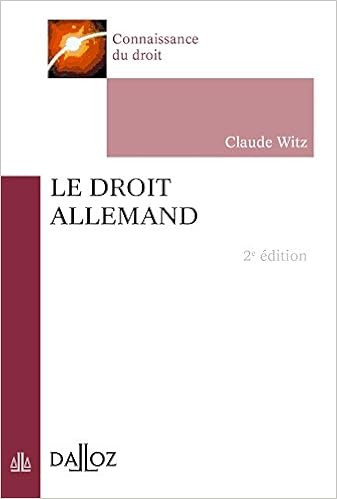 Droit Allemand Le 2e éd Amazonca Witz Books -