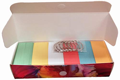 DEBRADALE DESIGNS Blank Flash Cards with Metal Rings in 6 Colors; 1,150 Index Cards - Single Hole Punched, 2 x 3.5 inches for Learning, Note Taking, Memory Drills, Site Cards (Multi-Color Punched)