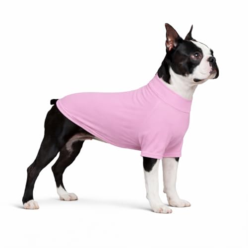 LoveLongLong Spring Summer Cooling Dog T-Shirt with UV Protection and Moisture-Wicking Fabric Blank Color Pink L