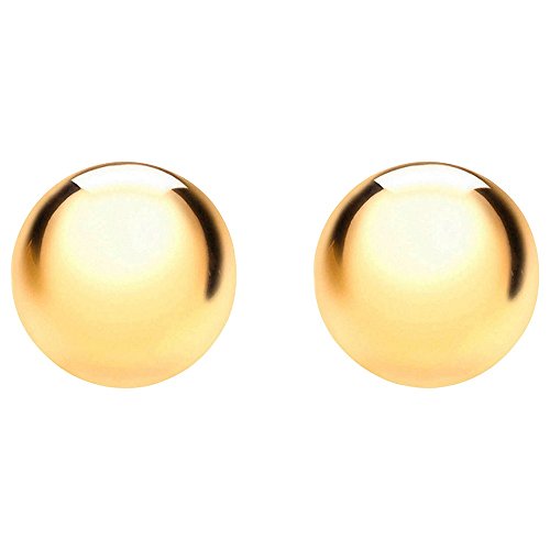 Sterling Silver Ball Stud Earrings in 4mm, 6mm, 8mm, 10mm, 12mm and 14mm in Silver, Gold or Rose Gold (14mm Gold) - Thumbnail 2