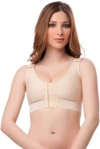 SURGICAL COMPRESSION BRA SOFT FABRIC ANTI MICROBIAL LATEX FREE AND BREATHABLE - XL Beige