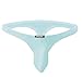 Youngbox Men's Thong G-String Sexy Mesh See Through Briefs Underwear, US L/Asia Tag XL(Waist 31-34), Light Blue