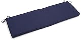 Blazing Needles Outdoor Spun Poly 19-Inch by 60-Inch by 3-1/2-Inch 3-Seater Bench Cushion, Azul