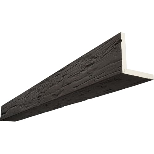 10"W x 12"H x 10'L 2-Sided (L-Beam) Hand Hewn Endurathane Faux Wood Ceiling Bea…