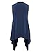 MBJ WSK1071 Womens Lightweight Sleeveless Draped Open Cardigan XXXL NAVY