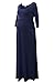 Jinson Women's Basic 3/4 Sleeve Maternity Long Maxi Dress Vestido with Empire Waist for Pregnancy