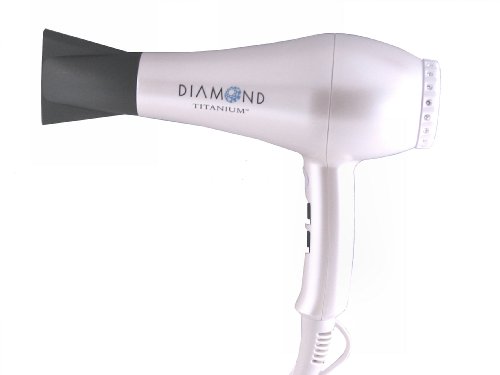 Babyliss Pro babdtw5586 Diamond titanium 1900-watt ionic Hair dryer, White (074108206152)
