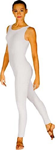 Eurotard Adult Tank Unitard, White, Medium
