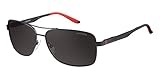 Carrera Men's CA8014S Polarized Rectangular Sunglasses, Matte Black & Gray Polarized, 61 mm