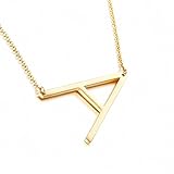 Kalapure Initial Necklace 18K Gold Stainless Steel Personalized Alphabet Letter Pendant Necklace