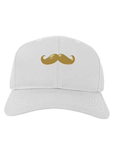 TooLoud Big Gold Blonde Mustache Adult Baseball Cap Hat - White