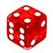 19mm D6 Six-Sided Gaming Transparent Casino Dice (Red Square, 5pcs)